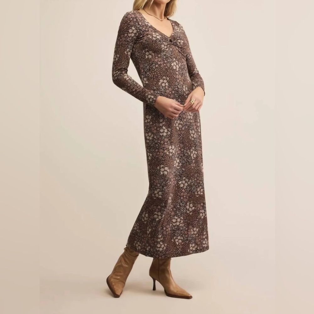 NWT Z Supply Exhale Sable Floral Midi Dress Large